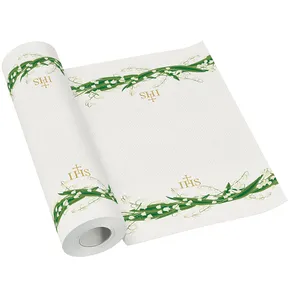 Mittelstreifen PAW AIRLAID 40 cm x 24 m Weiße Blumen